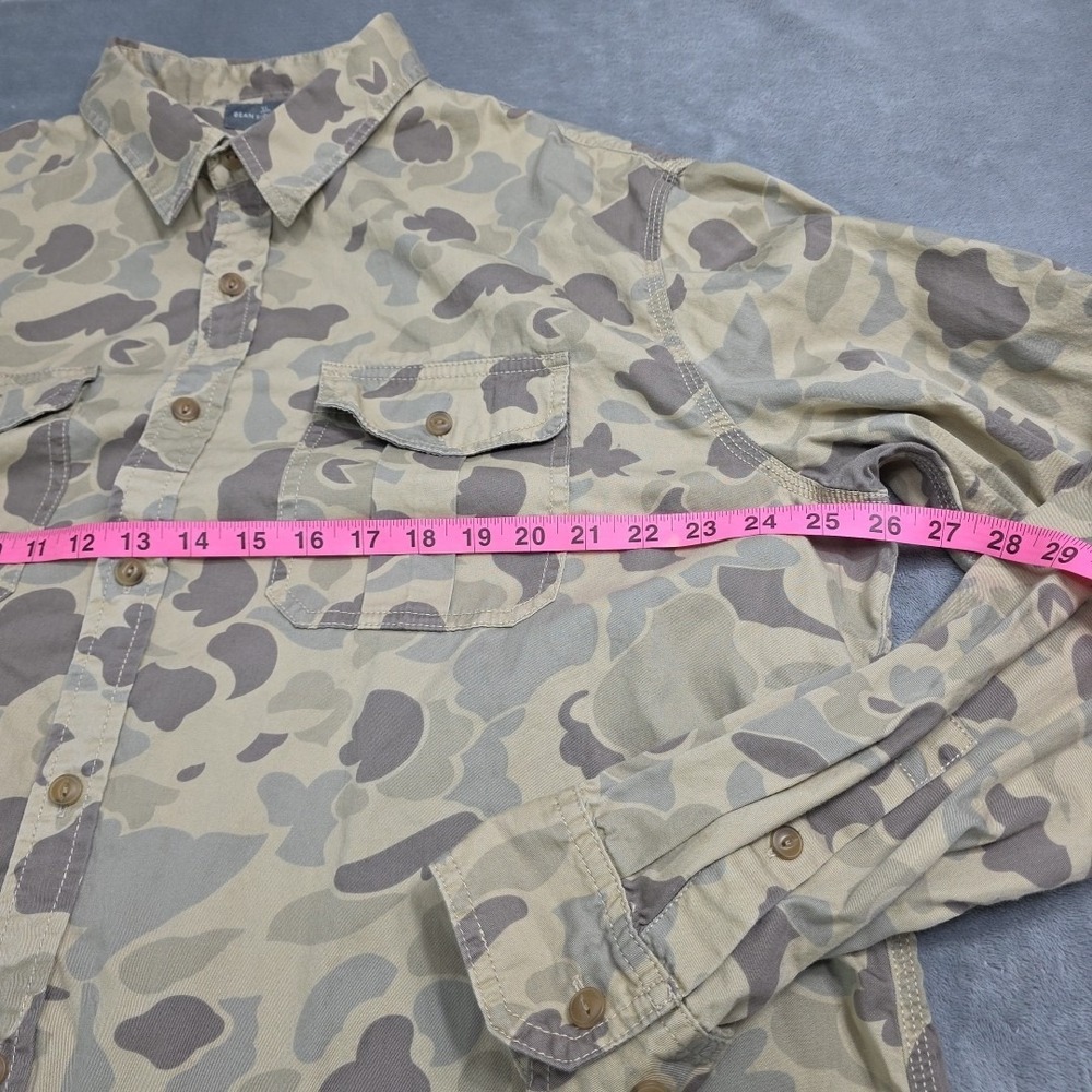 Ll Bean Signature Woodland Camouflage Button Up Shirt XXL Double‎ Flap Breast... - Picture 4 of 7